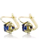 Vintage Earrings Sapphire 14K Yellow gold vec018y